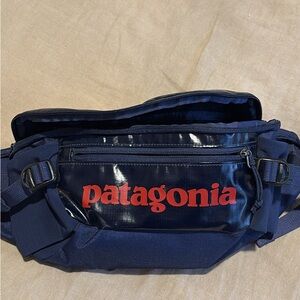 Patagonia Navy Blue Waist Pack with Red Logo